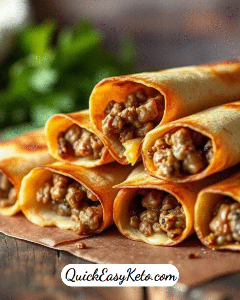 Keto Ground Beef Taquitos